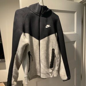Nike Tech Two-Tone Black & Light Gray Zip-Up Jacket